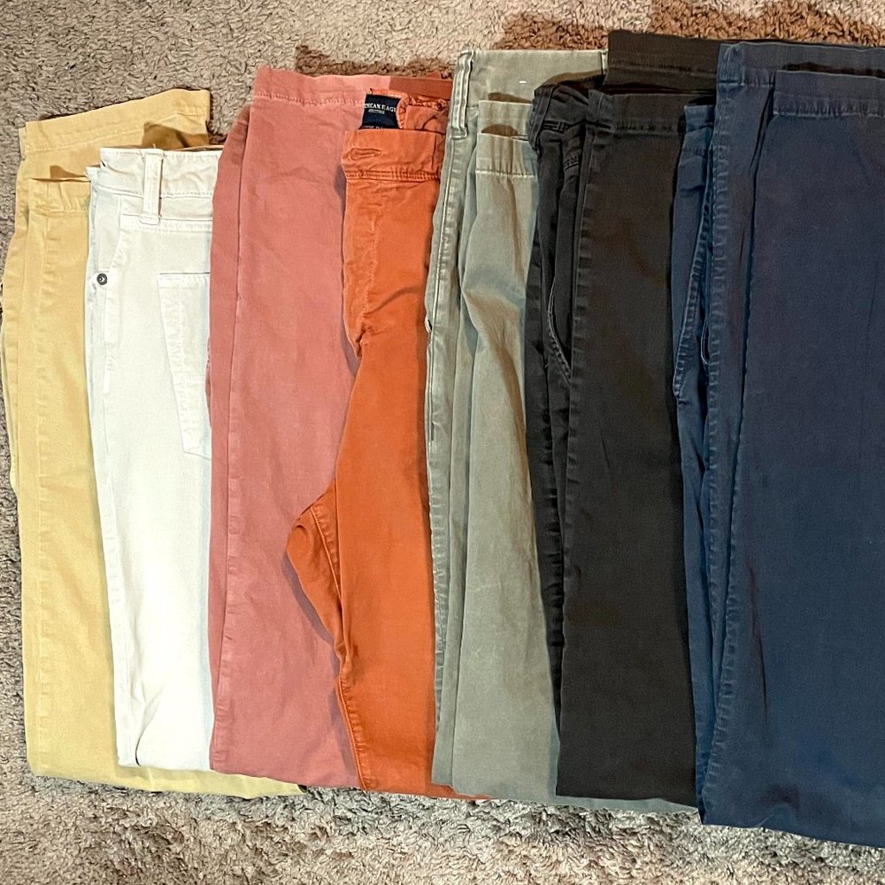 *3/$60* Light Khaki AE Slim Straight Chinos